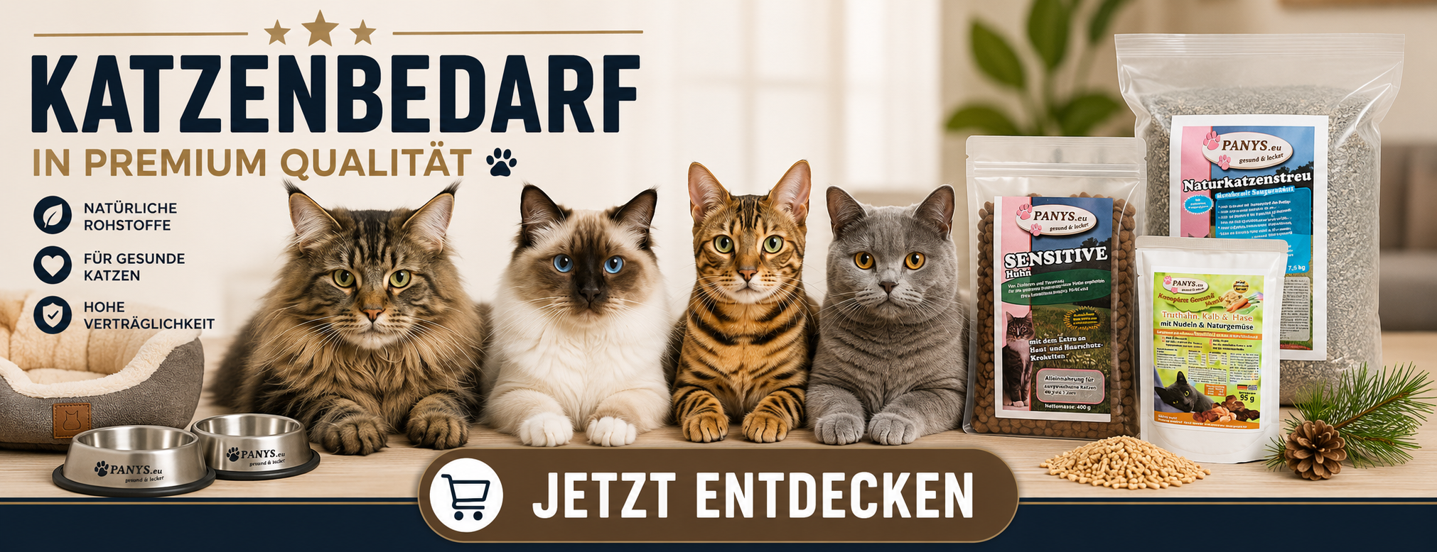Katzenbedarf Shop in Premium Qualität - Natürliche Rostoffe - Für Gesunde Katzen - Hohe Verträglichkeit